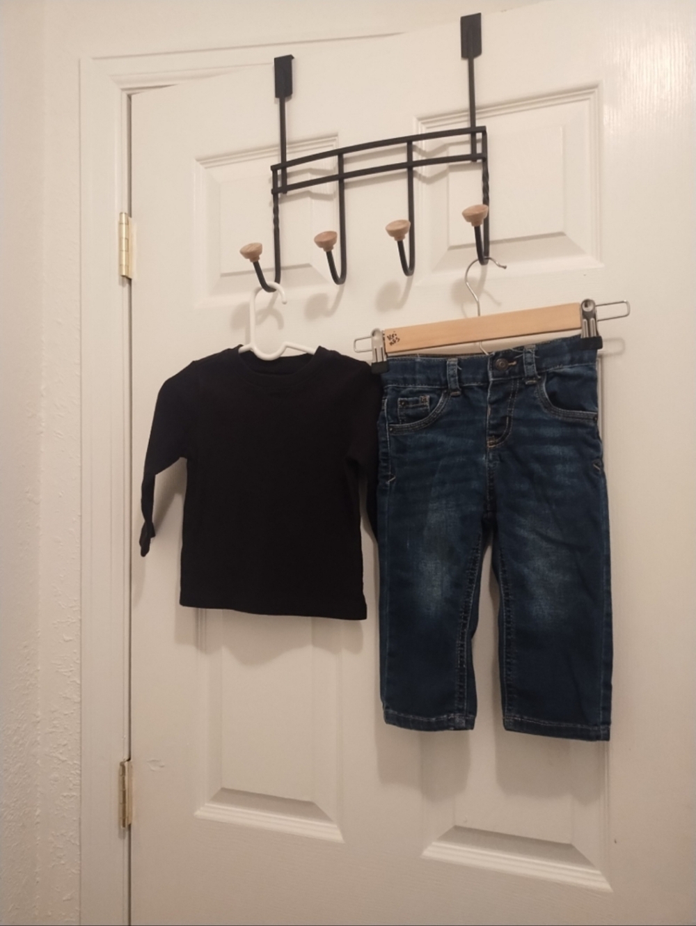 12 Items Kids Black Top and Blue Jeans Set